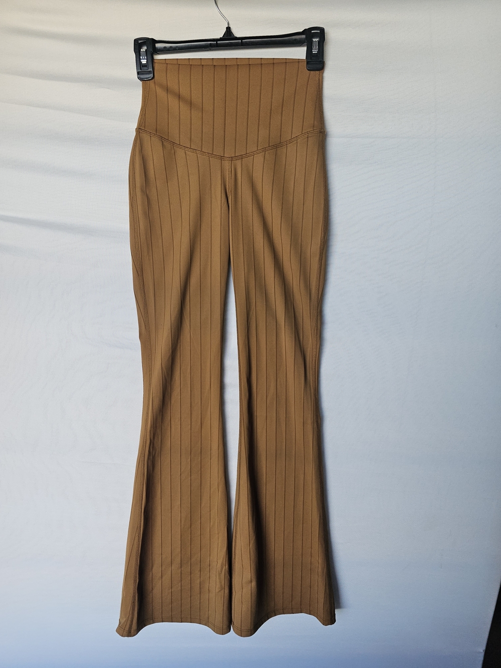 JoyLab Brown Striped Ribbed High-Rise Flare Leggings - Size XS